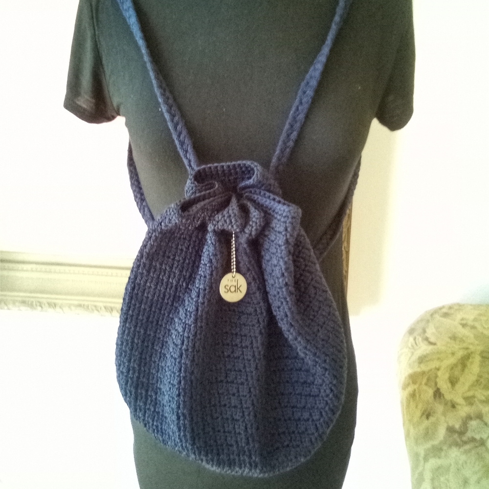 Boho Knit Backpack Style Bag